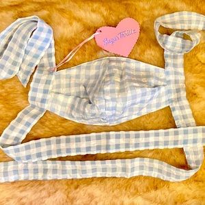 Dolls Kill Blue Gingham Classy Clique Face mask